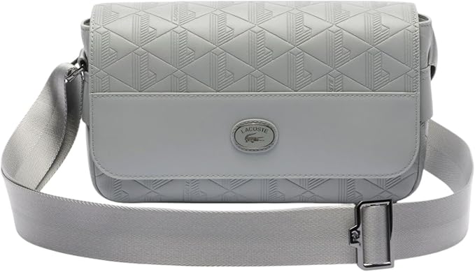 LACOST ショルダーバッグ グレー　モノグラム Amazon | ラコステ モノグラム クロスオーバーバッグ
